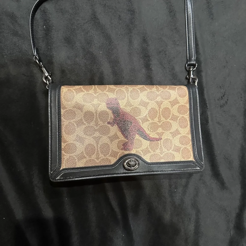 Coach Rexy Dino limited edition Beige & Black Signature Canvas Crossbody Bag - Picture 8 of 12